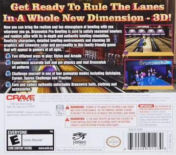 Brunswick Pro Bowling (Usa) box cover back
